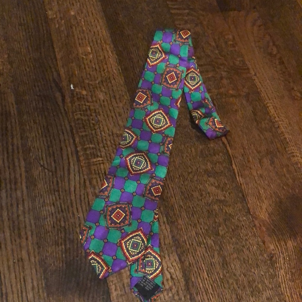 Vintage Versus Versace green and purple tie
